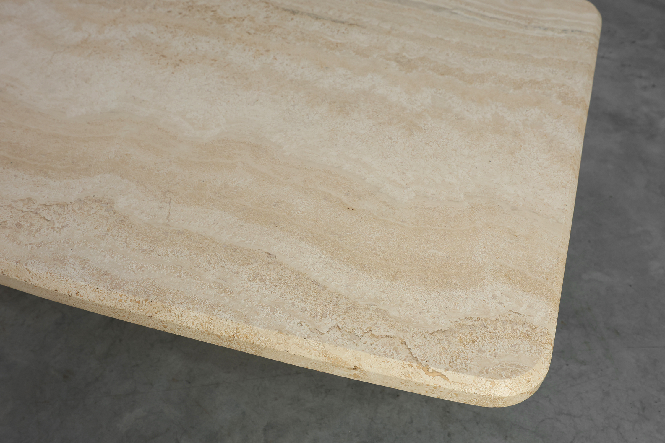 Sculptural organic travertine coffee table, France 1980sthumbnail